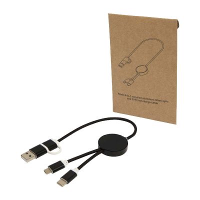 W ALASIA -Alasia 5-in-1 recycled aluminium and plastic 30 cm data sync and 27W fast charge cable