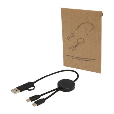 W CITALA -Citala 5-in-1 recycled plastic 30 cm data sync and 27W fast charge cable