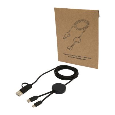 W CITALA -Citala 5-in-1 recycled plastic 150 cm data sync and 27W fast charge cable