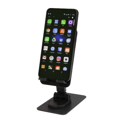 ALHENA - recycled plastic foldeable phone holder with metal desk stand