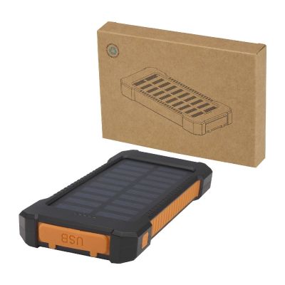 ALTAIR - 5000 mAh 10W recycled plastic rugged solar power bank with built-in torch