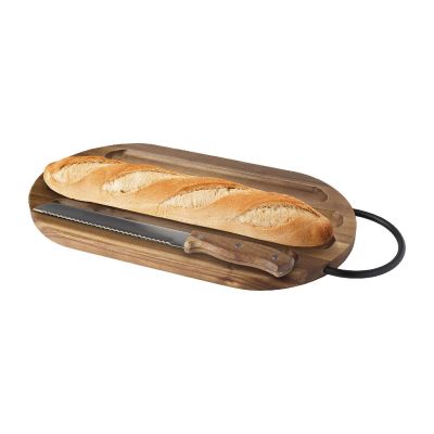 PRESTIGE - acacia wood chopping board with bread knife