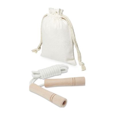 DENISE - wooden skipping rope in cotton pouch