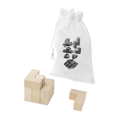 SOLFEE - wooden squares brain teaser with pouch