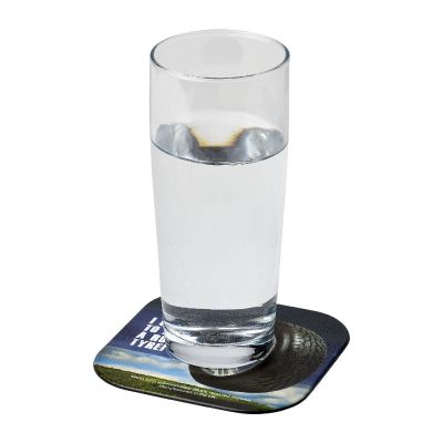 BRITEQUAD GUM -Brite-Mat® square coaster with tyre material