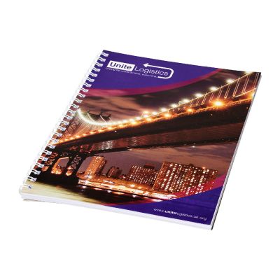 SPIRALBACK A4 -Desk-Mate® A4 spiral notebook with printed back cover