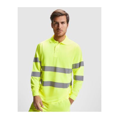 BOLZANO - Technical high-visibility long-sleeve polo shirt