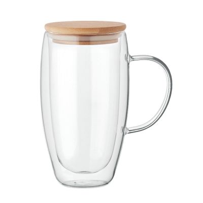 TEROL - Double wall glass mug 450ml