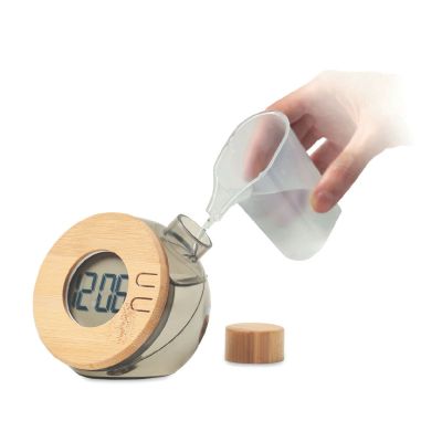 DROPPY LUX - Water powered bamboo lcd clock