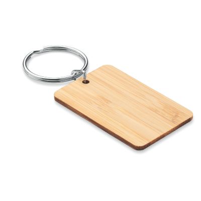 ANGLEBOO - Rectangular bamboo key ring