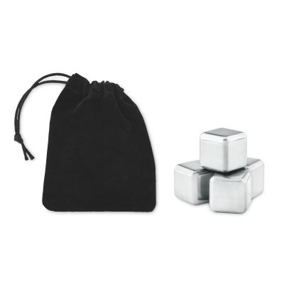 ICY - Set of 4 ss ice cubes in pouch