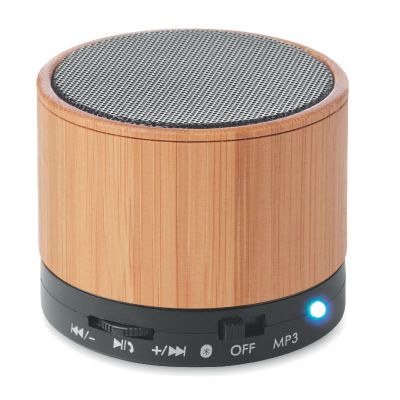 ROUND BAMBOO - Wireless speaker
