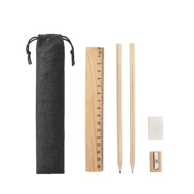 POCKETY - Writing set supplied in a non-woven pouch