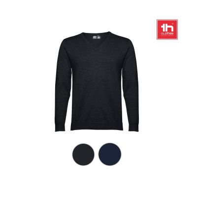 THC MILAN - Men's V-neck pullover in cotton and polyamide
