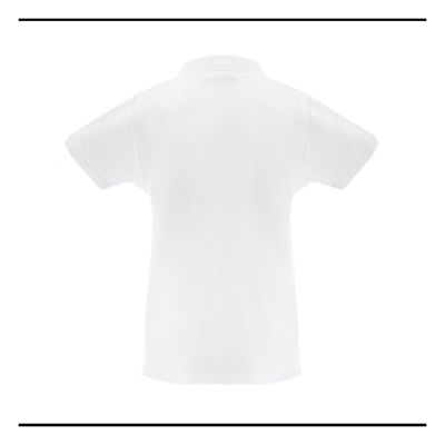 THC MONACO WOMEN WH - Women's short-sleeved polo shirt in carded cotton
