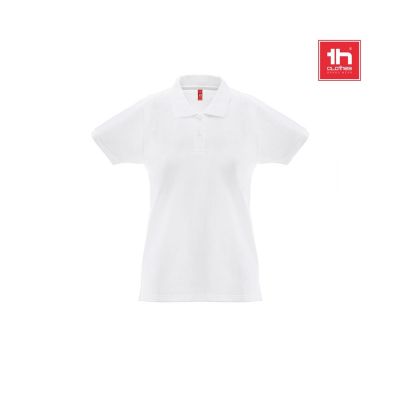 THC MONACO WOMEN WH - Women's short-sleeved polo shirt in carded cotton
