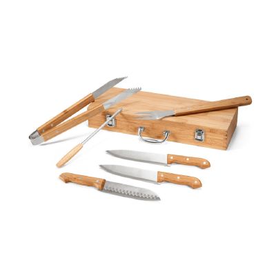 KABSA - Set of barbecue utensils in bamboo box