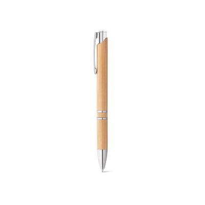 BETA BAMBOO - Bamboo ball pen with clip and metal trim