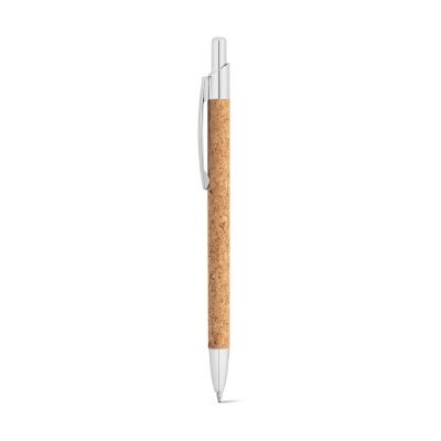 NATURA - Cork and recycled aluminum (100% rAL) ball pen with clip