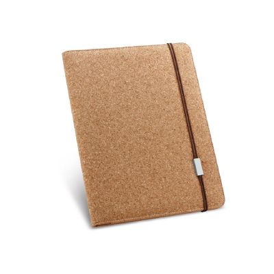 SERPA - A4 cork folder with a block of plain pages