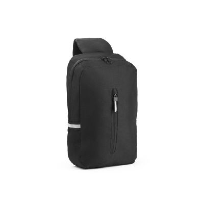 DELFOS - 300D recycled polyester and 600D recycled polyester single strap backpack, with 210D recycled polyester lining