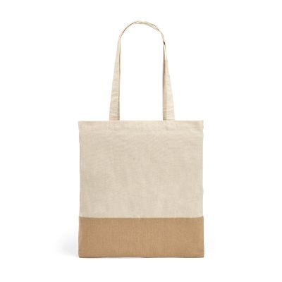 MERCAT - 100% cotton bag (160 g/m²) with imitation jute details