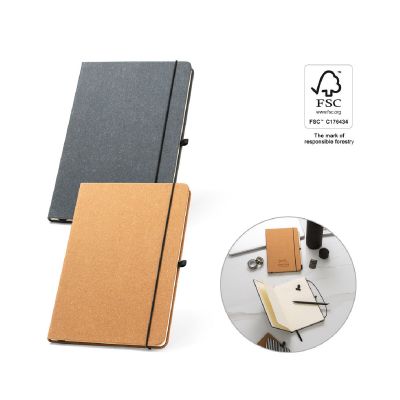 MATISSE - A5 notebook with rigid cover in leather (70% recycled) with lined sheets
