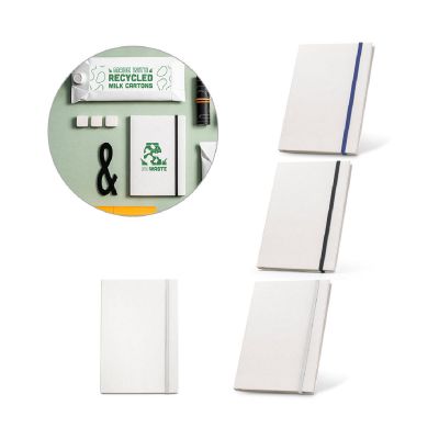 MILKY - A5 notebook with rigid cover in 100% recycled paper