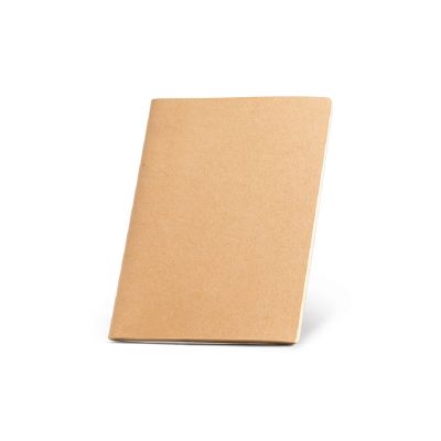 ALCOTT A4 - A4 notepad with Kraft paper cover (250 g/m²) and plain pages