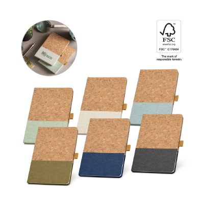 KLEE - A5 notebook in cork and linen with lined sheets