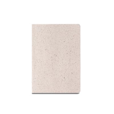 ORGANIC SEMI-RIGID - A5 notepad with semi-rigid cover made from organic elephant matter (80%)