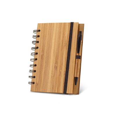 DICKENS A5 - A5 spiral notebook in bamboo with 100% recycled paper