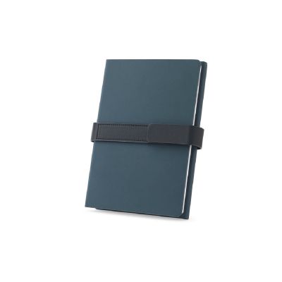 SANDERSON - A5 notepad in PU (50% recycled) with two blocks: lined pages and plain pages