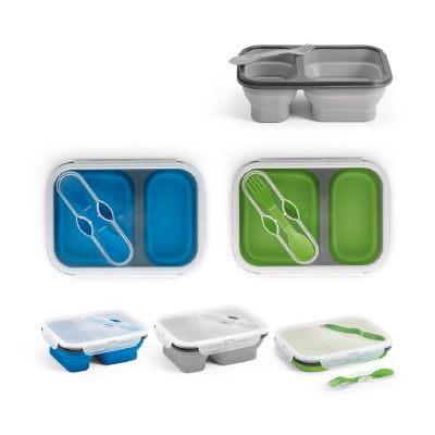 DILL - Lunch Box. Retractable hermetic box in silicone and PP (480 and 760 mL)