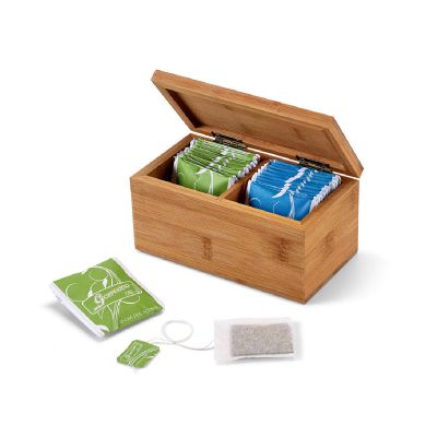BURDOCK - Bamboo tea box with 2 compartments and magnet closure