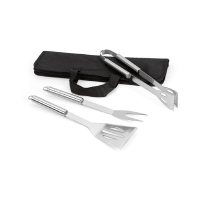 SOARES - Barbecue set with 3 stainless steel pieces