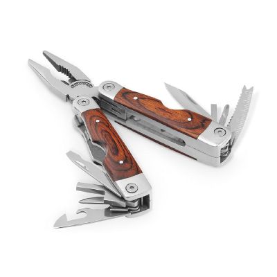 MAGNUM - Folding pliers with multi-function tools in stainless steel and wood