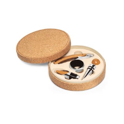 MORETO - Wine set with 4 pieces in wood and metal