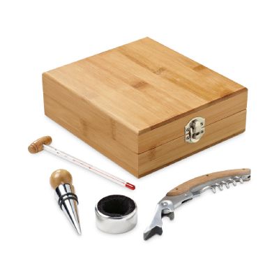 CABERNET - Bamboo, zinc and stainless steel wine set
