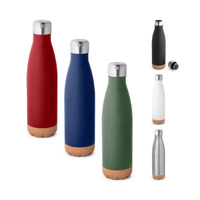 SOLBERG - Stainless steel thermos and cork base 560 mL