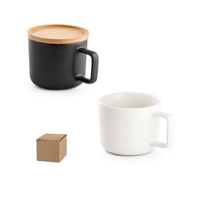 FANGIO - 220 mL ceramic mug with lid and bamboo base