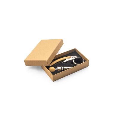SAVORY - Bamboo and stainless steel wine set