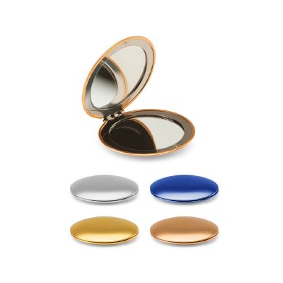 KAYLA - Double-sided round aluminum mirror with magnetic closure