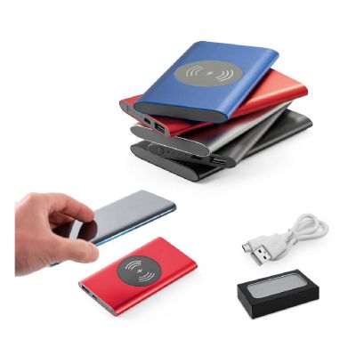 CASSINI - Power bank 4.000 mAh with 5W wireless charger in recycled aluminium (100% rAL)