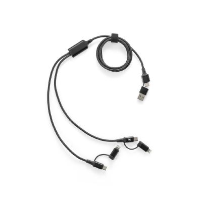 BERTOZZI - Super-fast 6-in-1 USB cable made from recycled aluminum (20%) and recycled PET (4%)