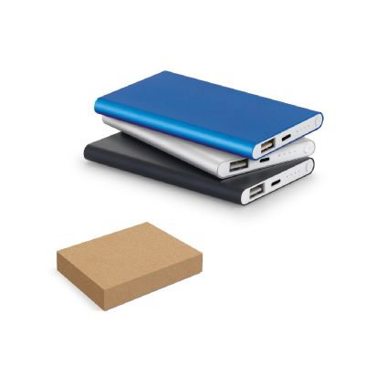 MARCET - Power bank slim 4'000 mAh in Recycled ABS (70% rABS) and recycled aluminium (30% rAL)