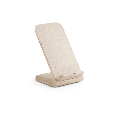 ENGLERT - Smartphone holder with 10W fast wireless charger in recycled ABS (70% rABS) and wheat straw fiber