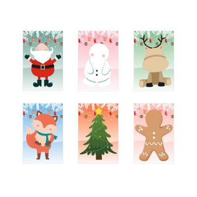 GLIMN - Set of six sheets with Christmas figures and 3 sheets of stickers
