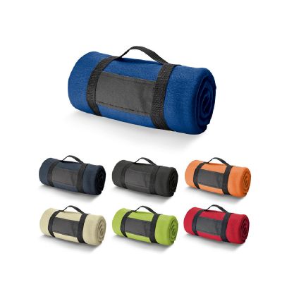 THORPE - Fleece blanket with removable handle (180 g/m²)