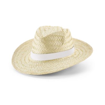 EDWARD RIB - Natural straw hat with sublimated ribbon